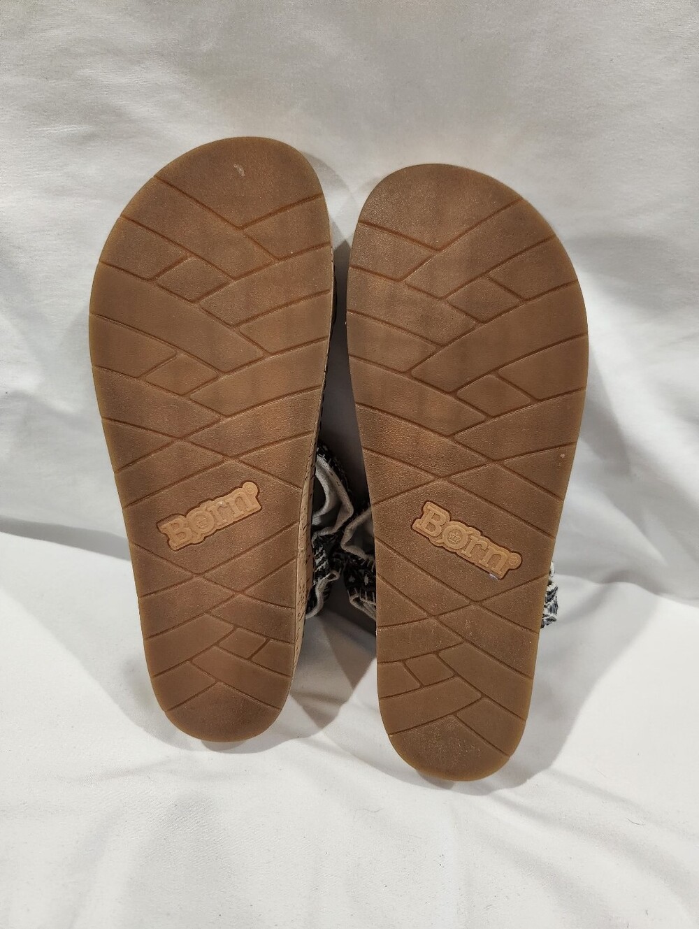 Born Sirena Sporty Black White & Cork Platform Sandals Size 10 - Picture 8 of 8